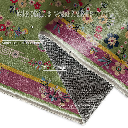 Strapazierfähiger Anti-Rutsch-Teppich mit Vintage-Blumenmuster