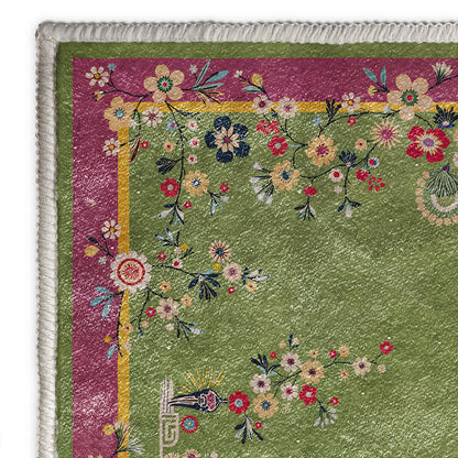 Strapazierfähiger Anti-Rutsch-Teppich mit Vintage-Blumenmuster