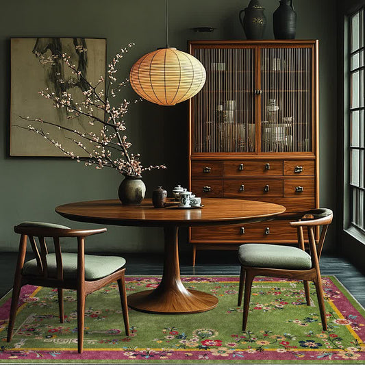 Strapazierfähiger Anti-Rutsch-Teppich mit Vintage-Blumenmuster