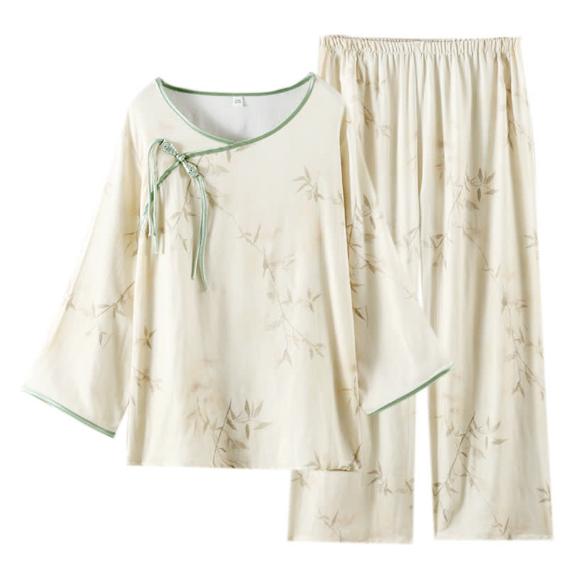 Pyjama-Set aus Bambusfaser mit Vintage-Bambusdruck
