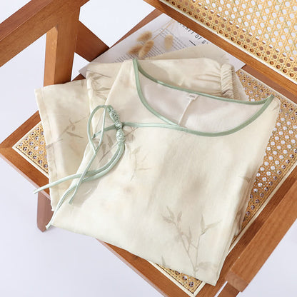 Pyjama-Set aus Bambusfaser mit Vintage-Bambusdruck