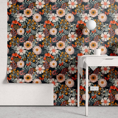 Elegante florale DIY-Tapete zum Abziehen und Aufkleben