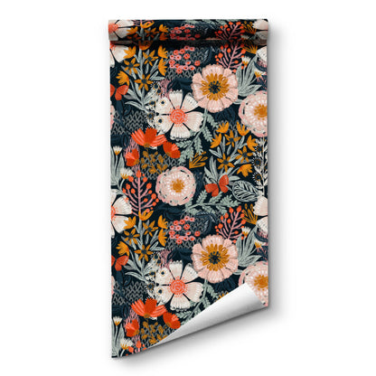 Elegante florale DIY-Tapete zum Abziehen und Aufkleben