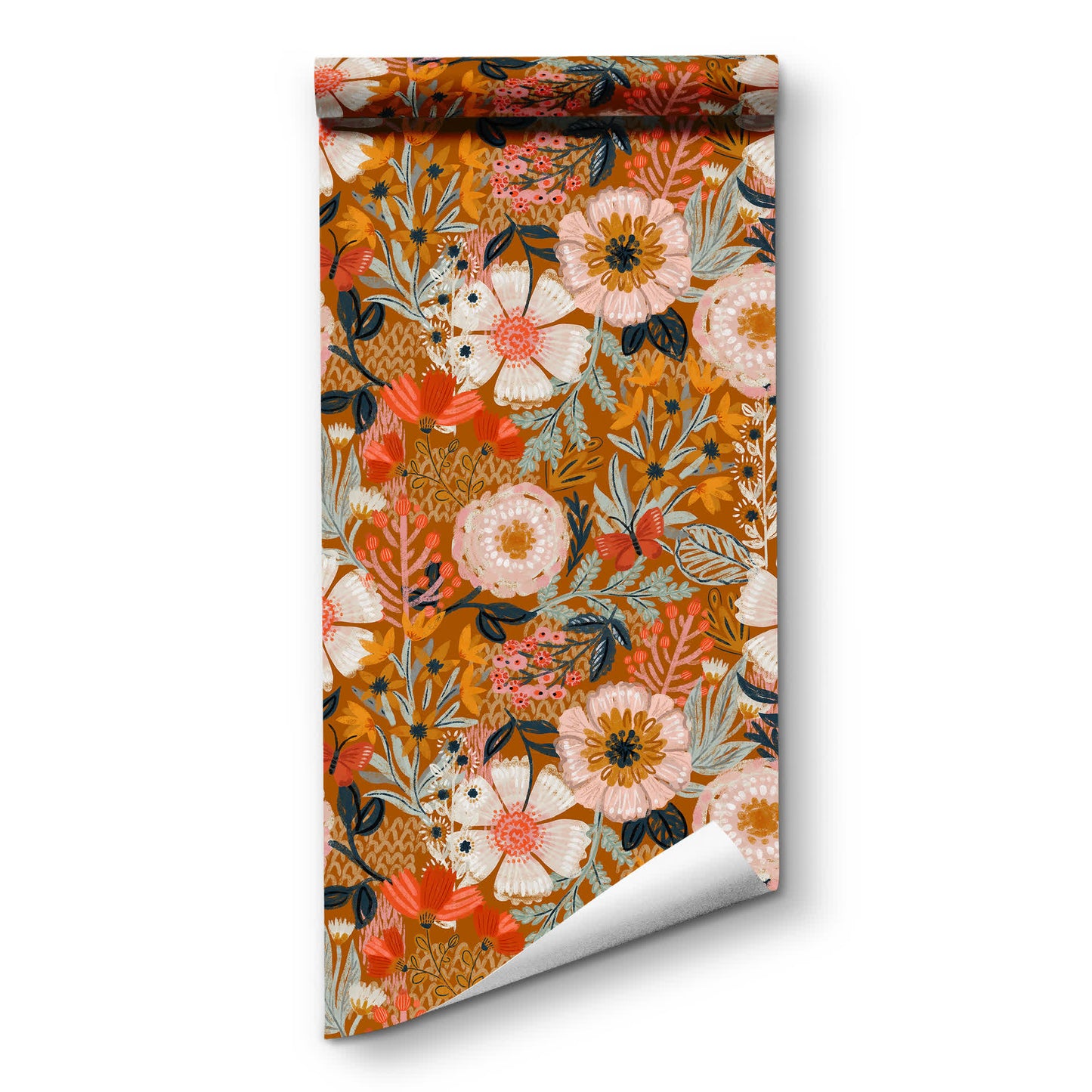 Elegante florale DIY-Tapete zum Abziehen und Aufkleben