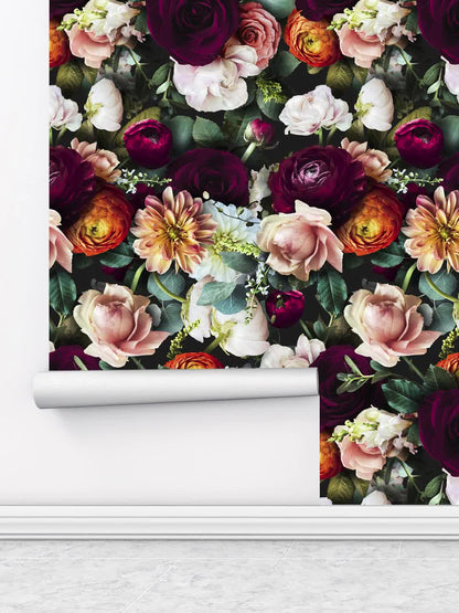 Abnehmbare DIY-Dekortapete mit blühenden Blumen