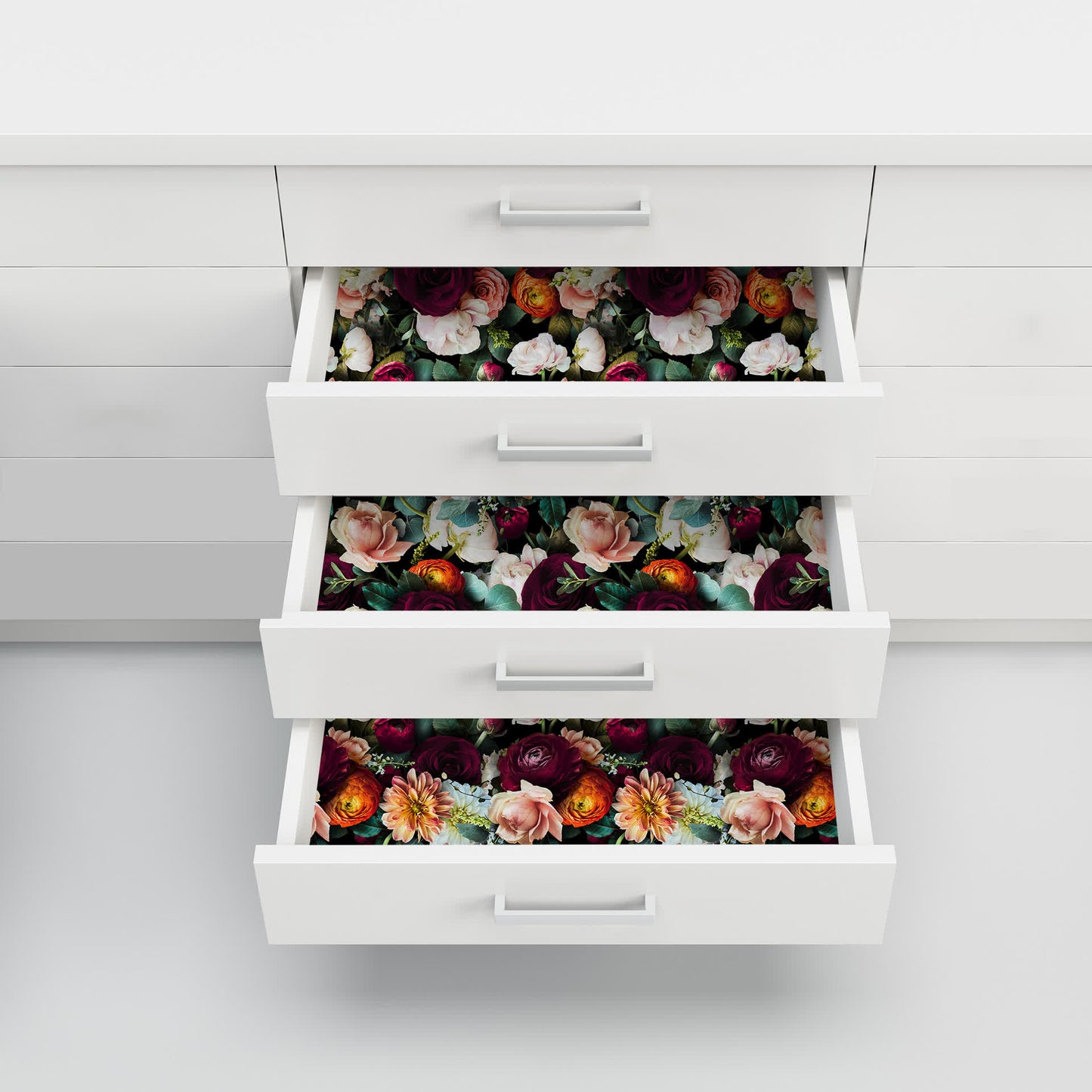 Abnehmbare DIY-Dekortapete mit blühenden Blumen