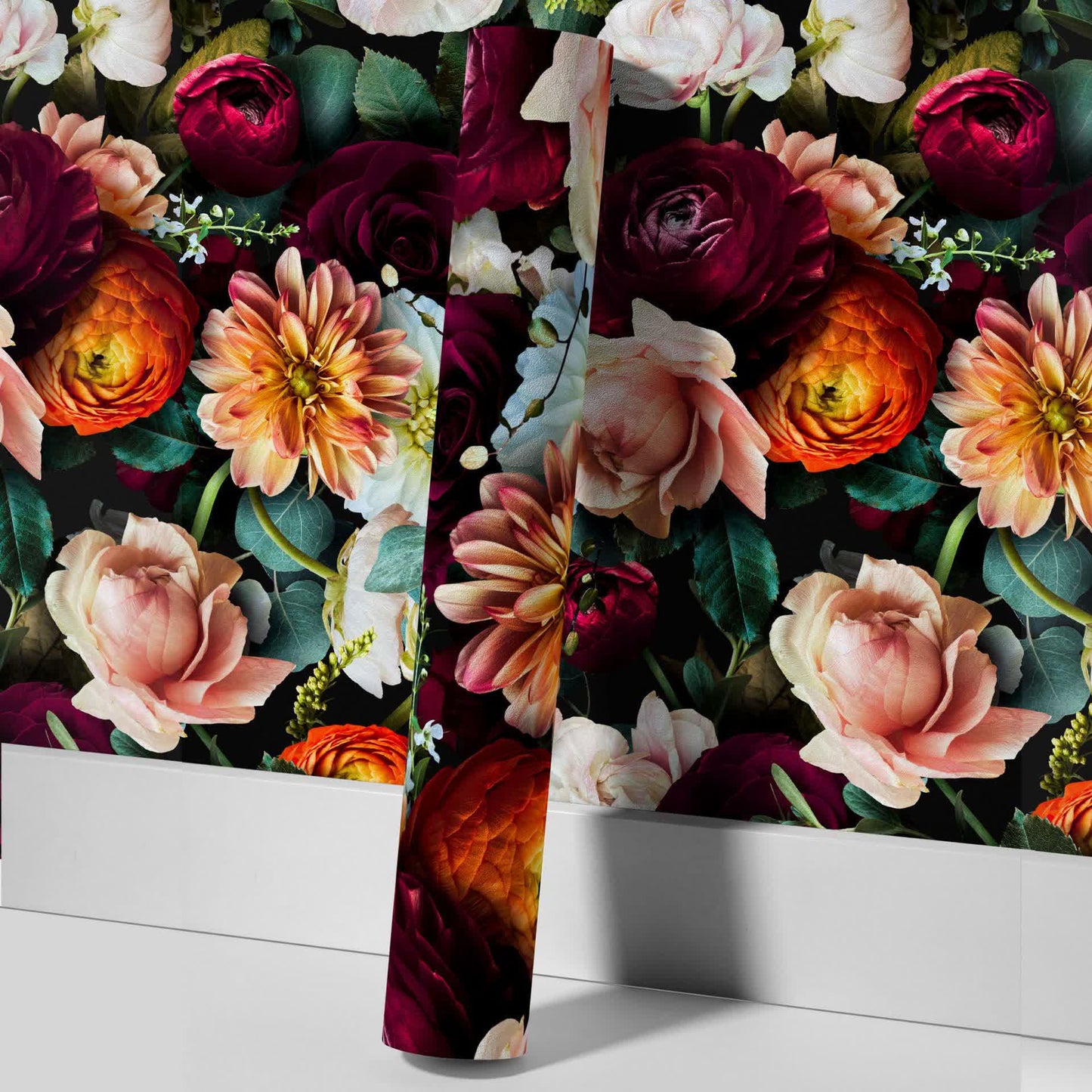 Abnehmbare DIY-Dekortapete mit blühenden Blumen
