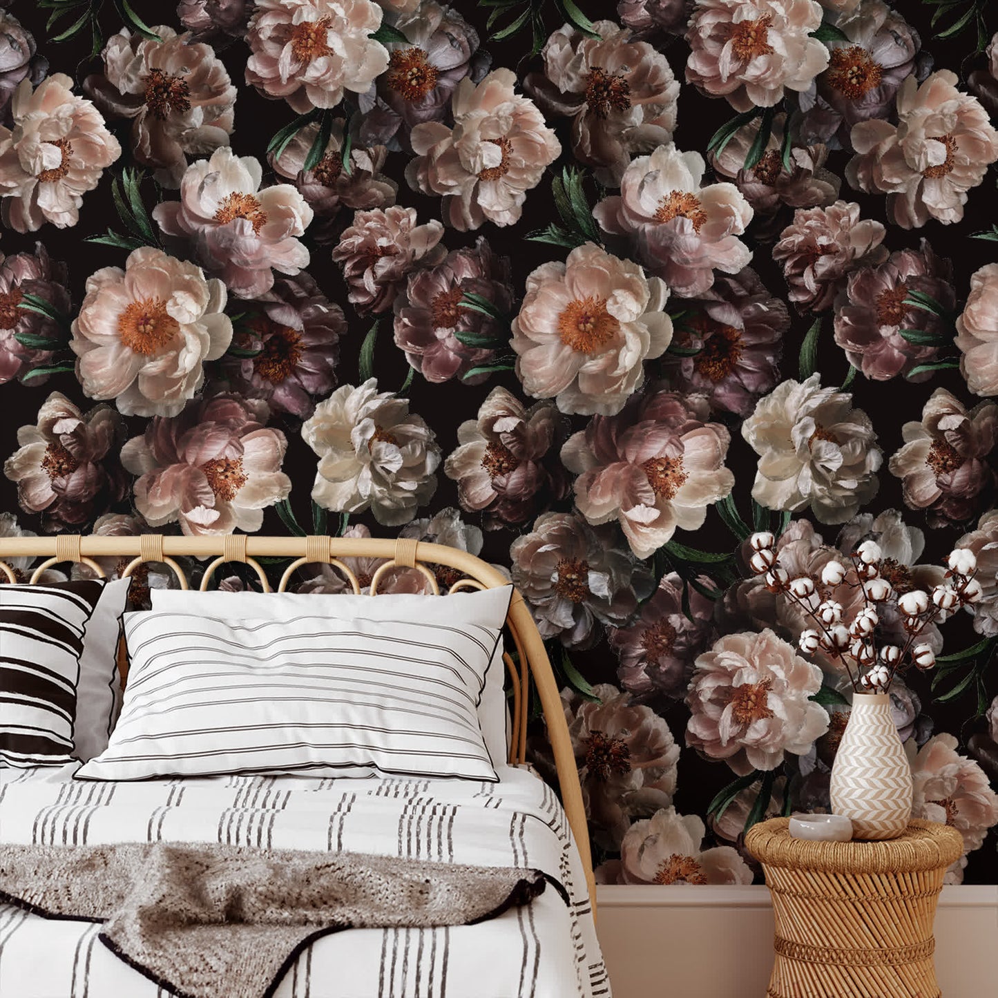 Abnehmbare DIY-Dekortapete mit blühenden Blumen