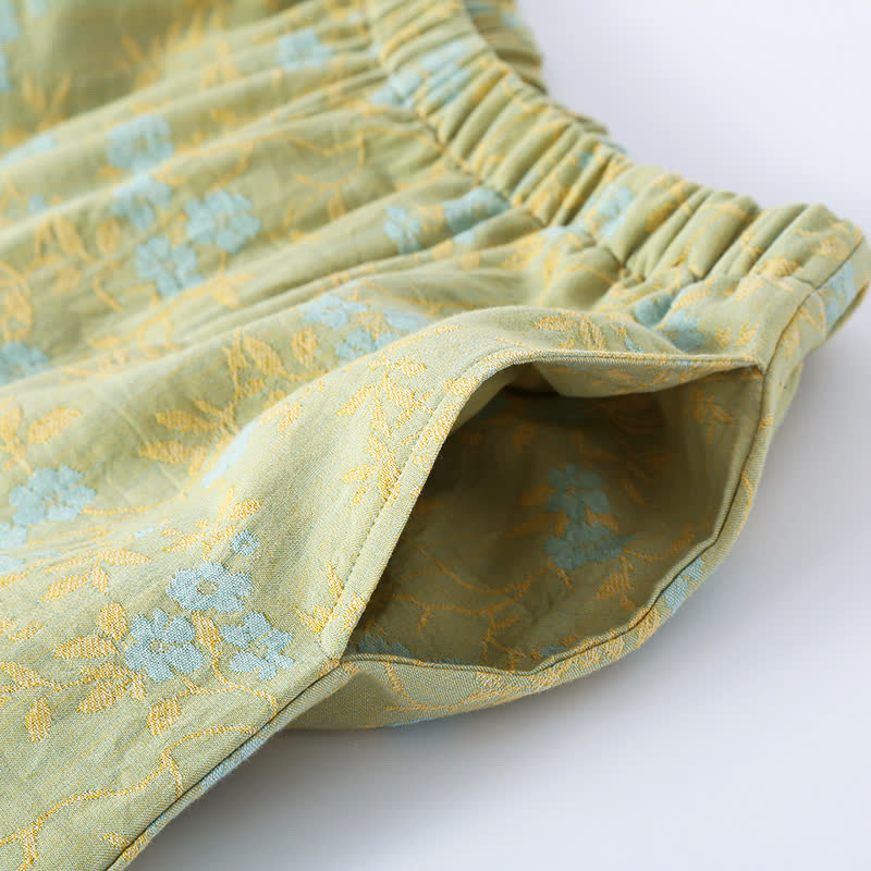 Loungewear-Set aus Vintage-Baumwollgaze mit lockerer Krawatte