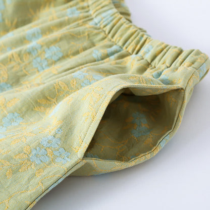 Loungewear-Set aus Vintage-Baumwollgaze mit lockerer Krawatte