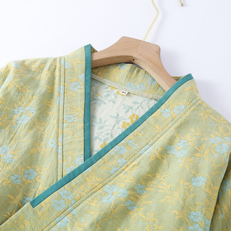 Loungewear-Set aus Vintage-Baumwollgaze mit lockerer Krawatte