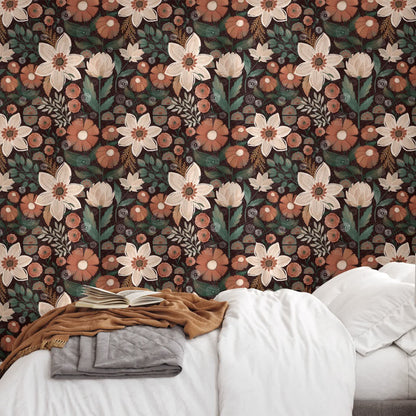 Abnehmbare DIY Boho Blumendekortapete