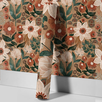 Abnehmbare DIY Boho Blumendekortapete