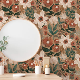 Abnehmbare DIY Boho Blumendekortapete