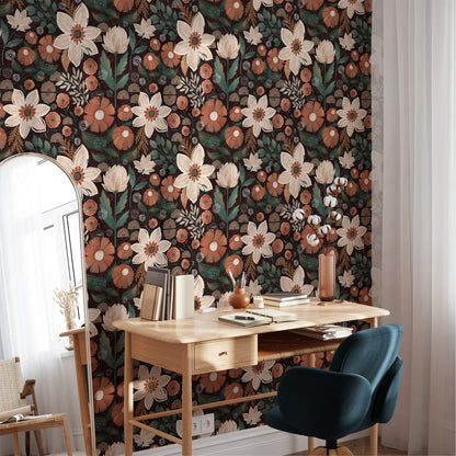 Abnehmbare DIY Boho Blumendekortapete