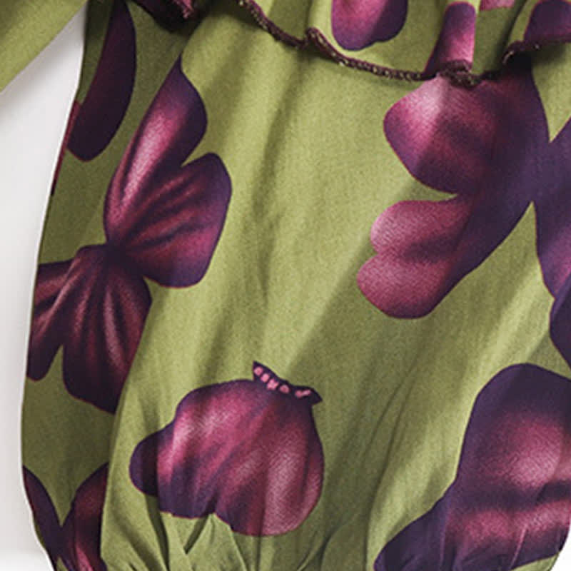 Plus Size Nachthemd mit Rundhalsausschnitt und Schmetterlingsmuster