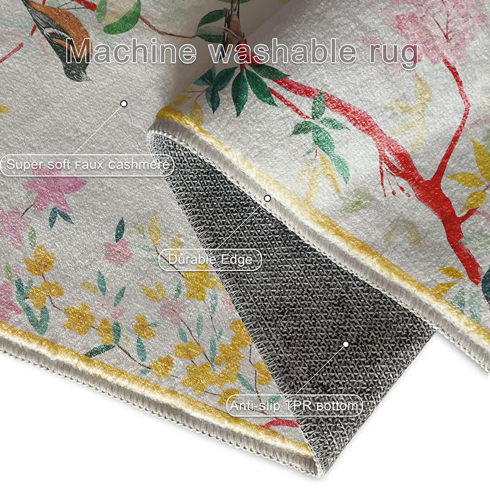Waschbarer Anti-Rutsch-Teppich „Refresh Floral Bird“
