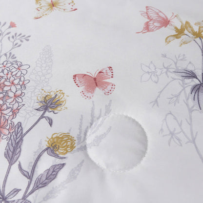 Elegante Sommer-Steppbettwäsche mit Blumenmuster