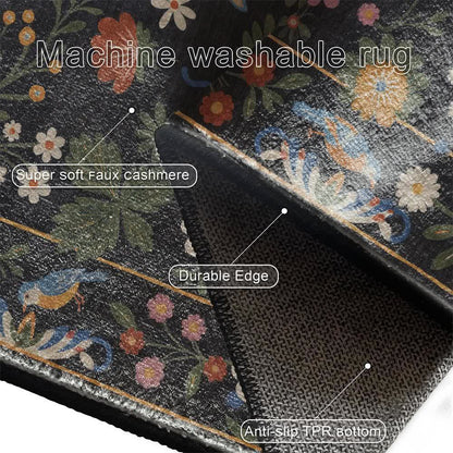 Waschbarer, langlebiger Anti-Rutsch-Teppich „Vintage Garden“