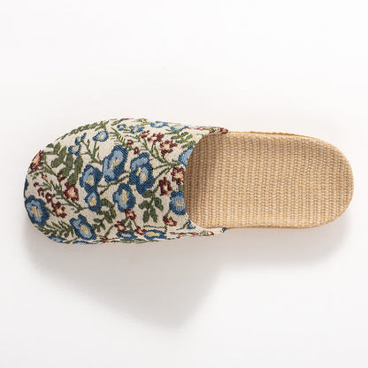 Rutschfeste Hausschuhe mit weicher Sohle und Blumenmuster