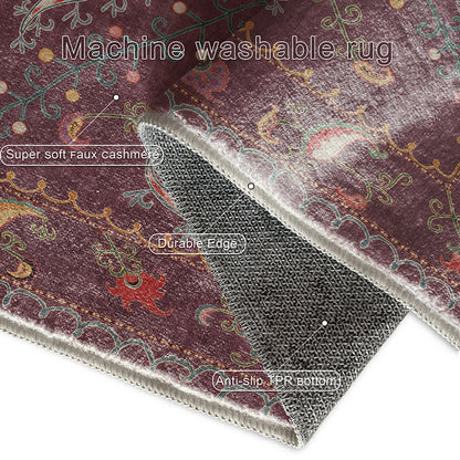 Waschbarer, strapazierfähiger und rutschfester Teppich im Retro-Paisley-Stil