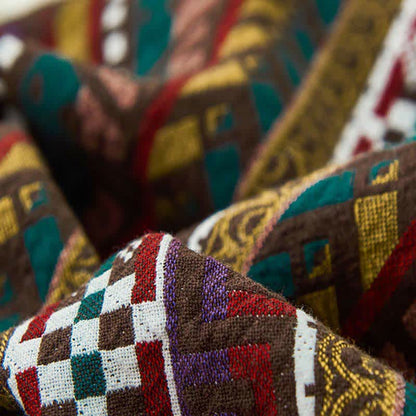 Steppdecke im Retro-Ethno-Stil aus Baumwollgaze
