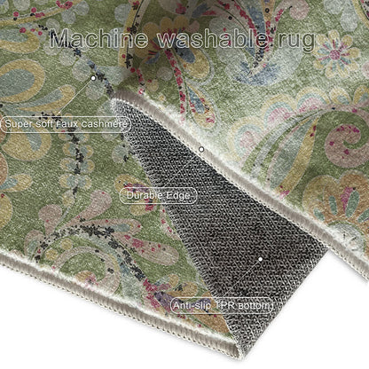 Rutschfester Teppich für drinnen und draußen mit ethnischem Paisleymuster