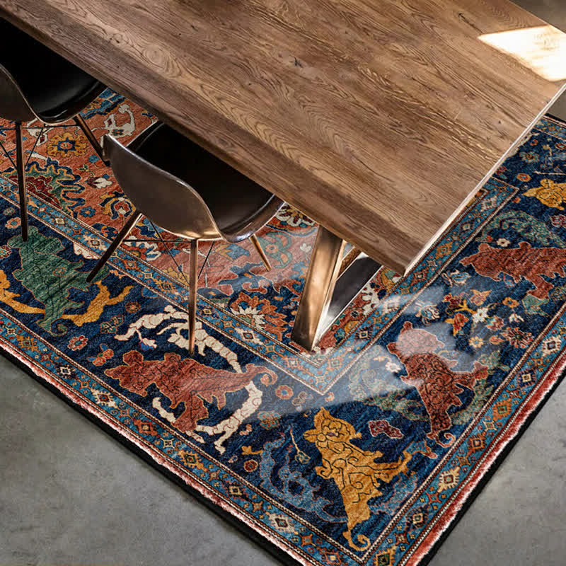 Rutschfester Vintage-Teppich im Ethno-Stil für drinnen und draußen