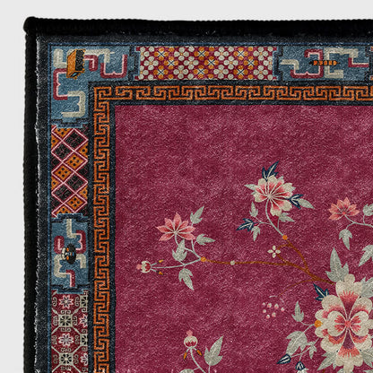 Eleganter, rutschfester, waschbarer Teppich mit Blumenvase