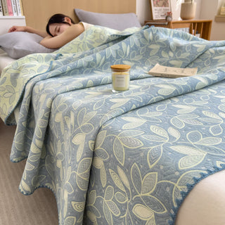 Elegante Wende-Bettdecke aus Baumwollgaze mit Blättern