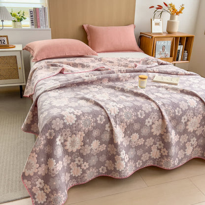 Wende-Bettdecke „Rural Flower“ aus Baumwollgaze