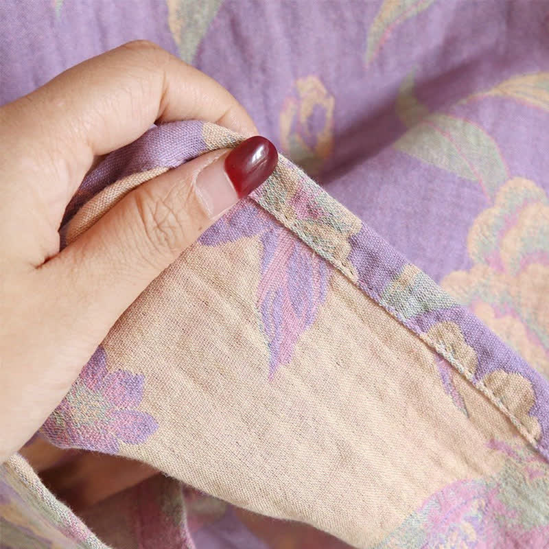 Elegantes Loungewear-Set aus garngefärbter Jacquard-Baumwolle im Vintage-Stil