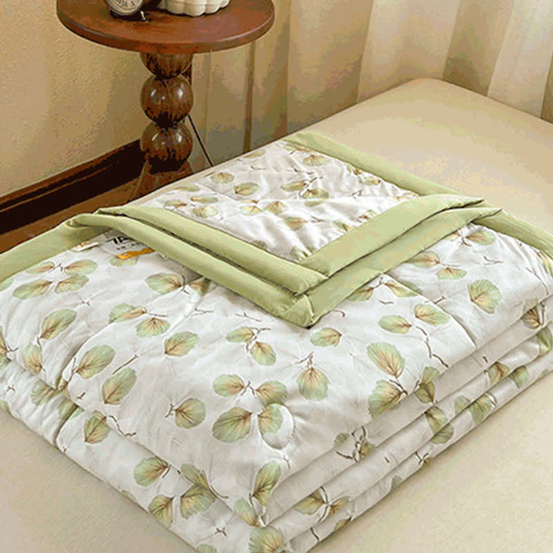 Doppellagige Sommerdecke aus Gaze „Fresh Leaf“