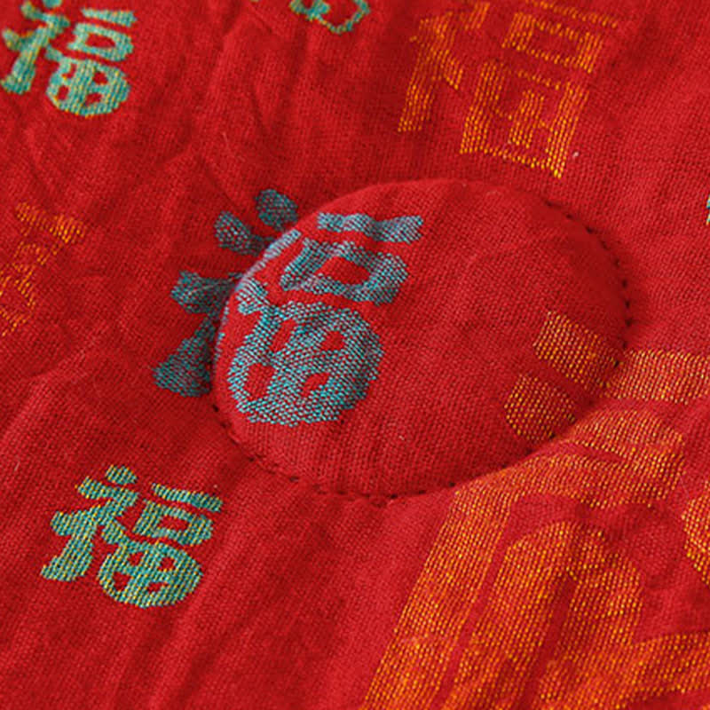 Retro-glückverheißende Wende-Sommer-Baumwolldecke