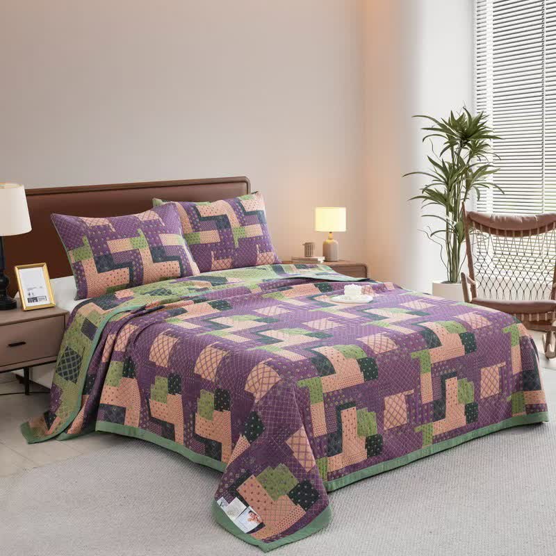 Vintage Patchwork Baumwollgaze Jacquard Bettdecke