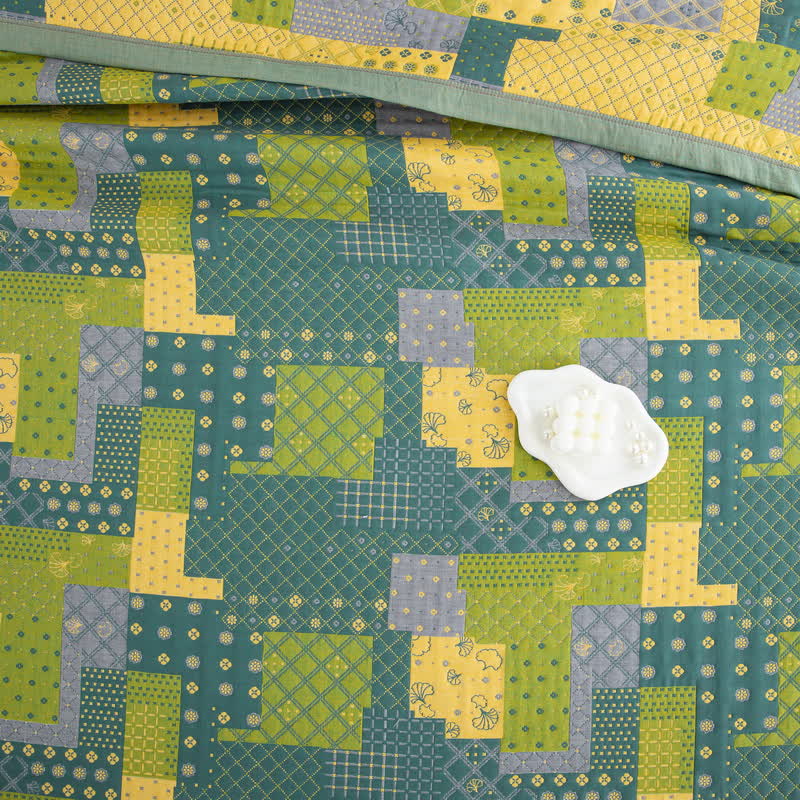 Vintage Patchwork Baumwollgaze Jacquard Bettdecke