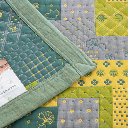 Vintage Patchwork Baumwollgaze Jacquard Bettdecke