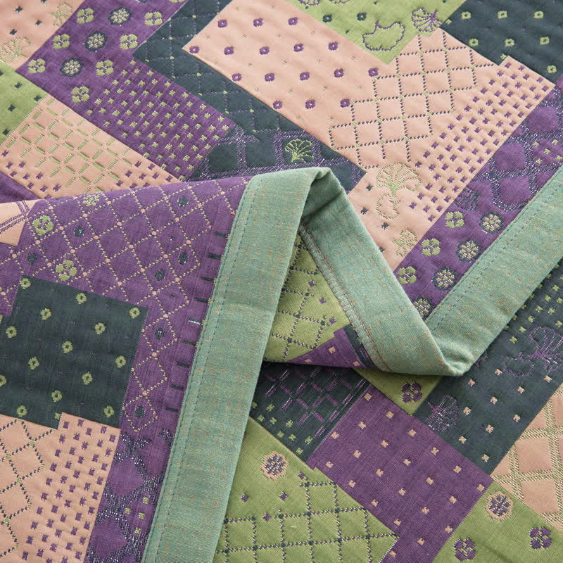 Vintage Patchwork Baumwollgaze Jacquard Bettdecke