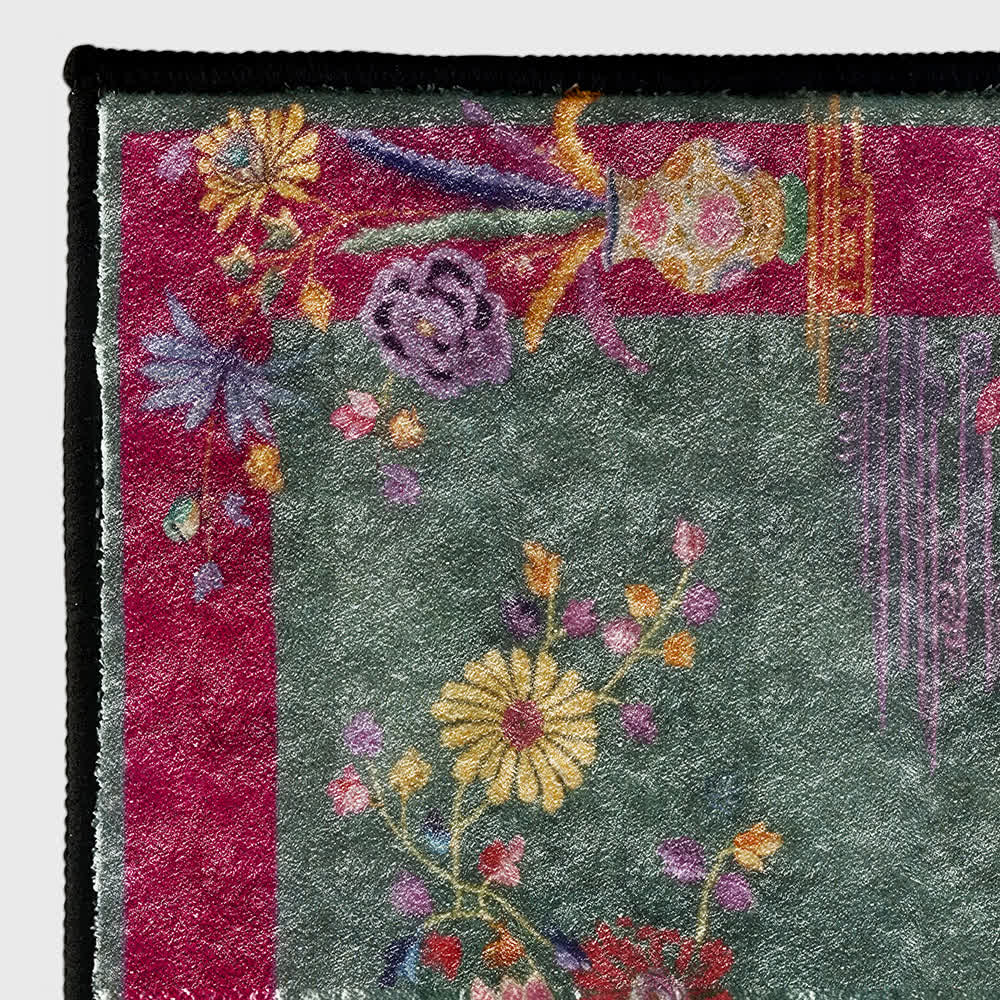 Rutschfester, waschbarer Teppich mit orientalischem Blumenmuster