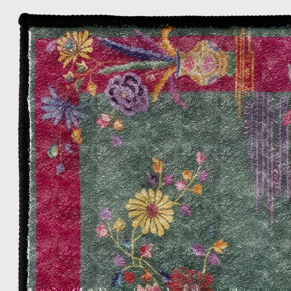 Rutschfester, waschbarer Teppich mit orientalischem Blumenmuster