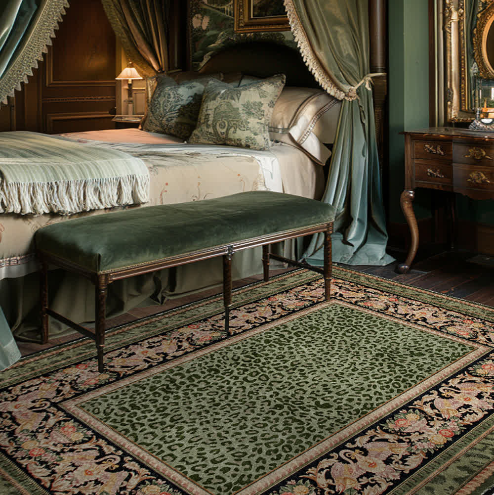 Rutschfester Teppich im Barock-Leoparden-Stil für drinnen und draußen