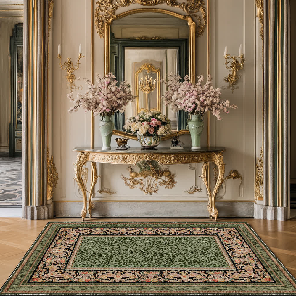 Rutschfester Teppich im Barock-Leoparden-Stil für drinnen und draußen