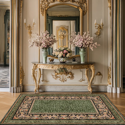 Rutschfester Teppich im Barock-Leoparden-Stil für drinnen und draußen