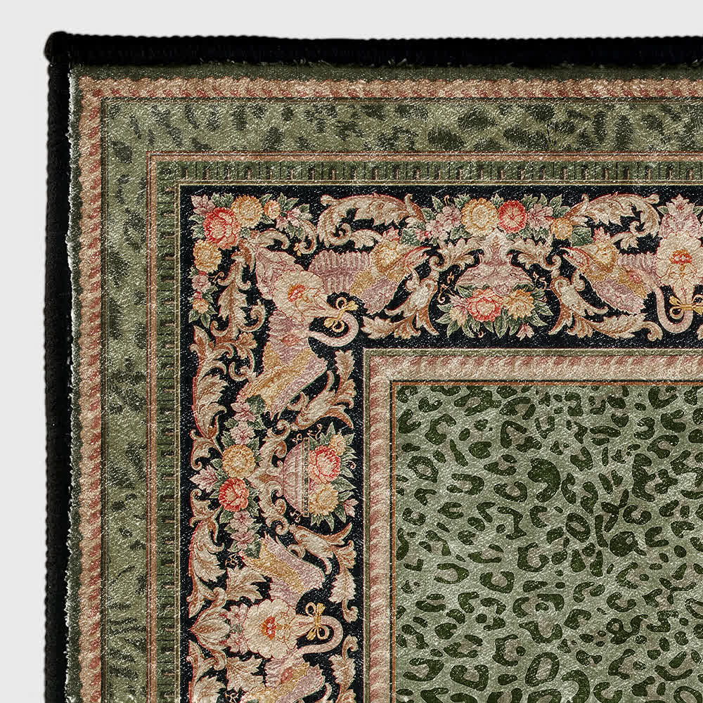 Rutschfester Teppich im Barock-Leoparden-Stil für drinnen und draußen