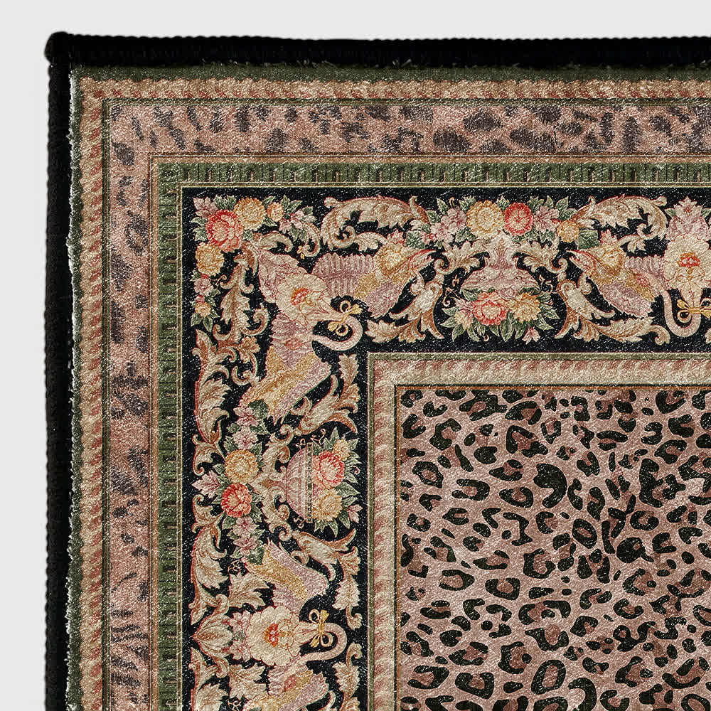 Rutschfester Teppich im Barock-Leoparden-Stil für drinnen und draußen