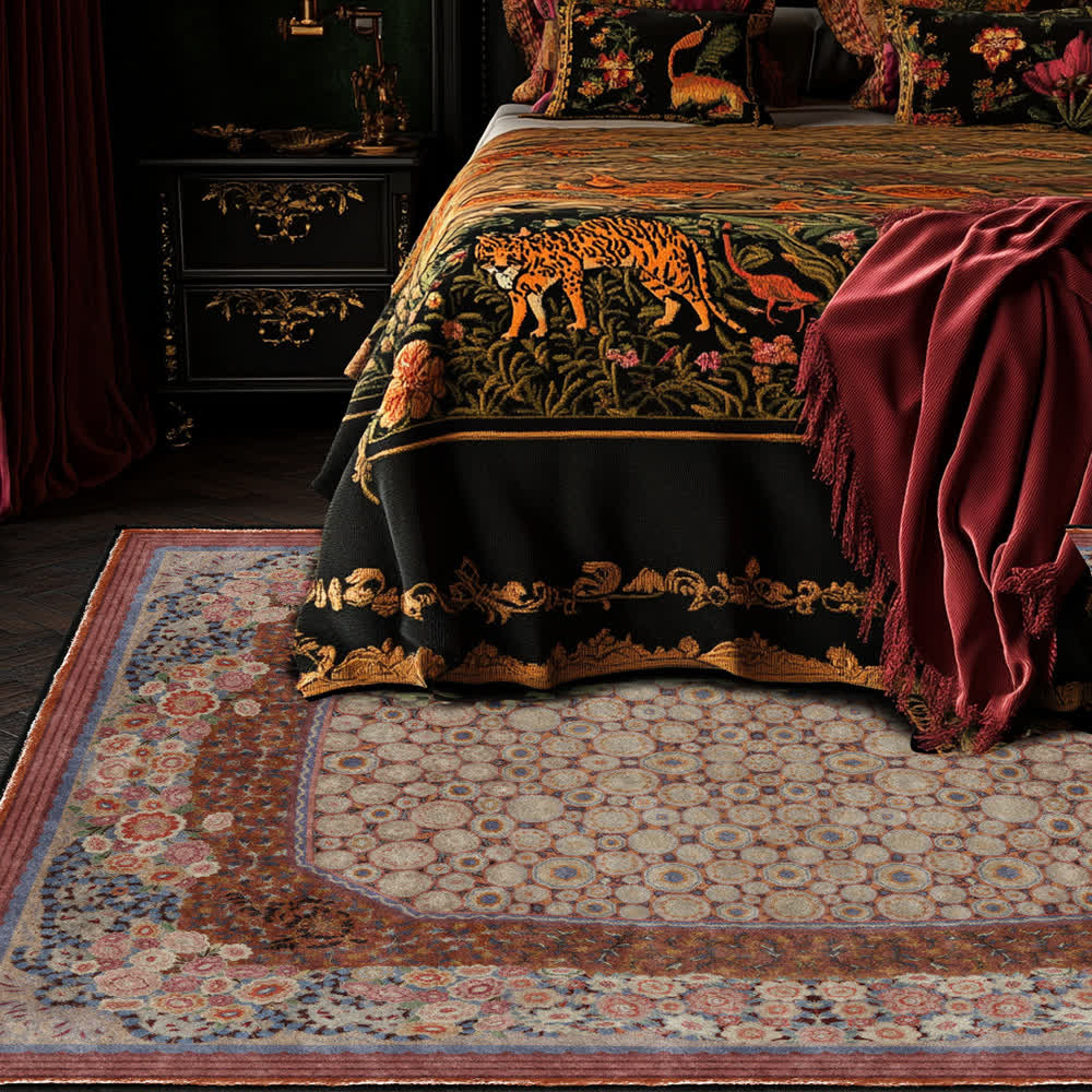 Eleganter, faltbarer Anti-Rutsch-Teppich mit Blumenmuster