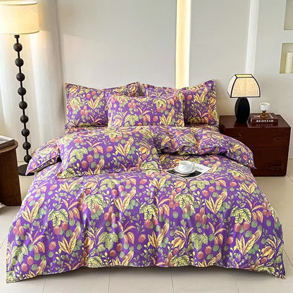 Bettwäscheset aus weicher Baumwollgaze mit Blumenblättern (4-teilig)
