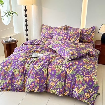 Bettwäscheset aus weicher Baumwollgaze mit Blumenblättern (4-teilig)