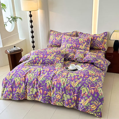Bettwäscheset aus weicher Baumwollgaze mit Blumenblättern (4-teilig)