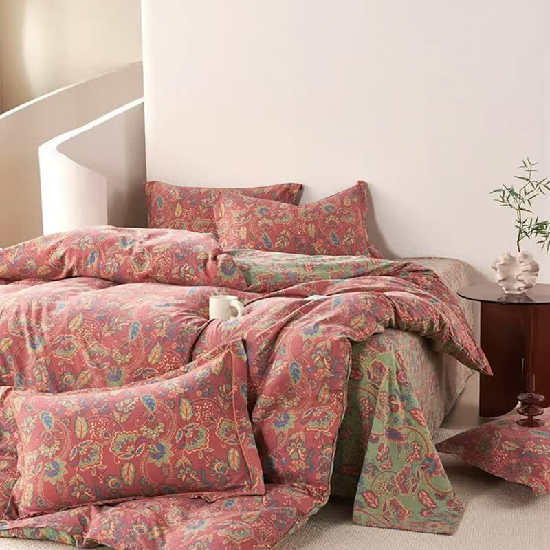 Wendebettwäscheset aus Baumwolle im Bohemian-Stil (4-teilig)